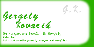 gergely kovarik business card